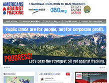 Tablet Screenshot of americansagainstfracking.org